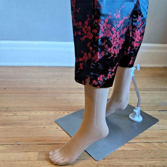 Vintage Y2K Uniform Paul Richard Satin Pants Floral Embroidery High Rise 10P - Picture 6 of 11